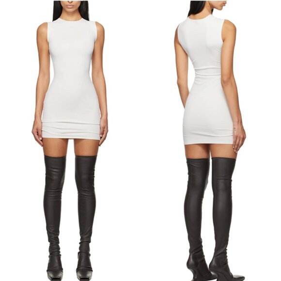 Ssense Entire Studios Sleeveless Mini Dress XSmall Rice Ivory White - Picture 1 of 8
